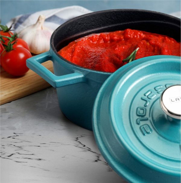 Lava Round Casserole 24cm Matt Turquoise – 4.49Lt