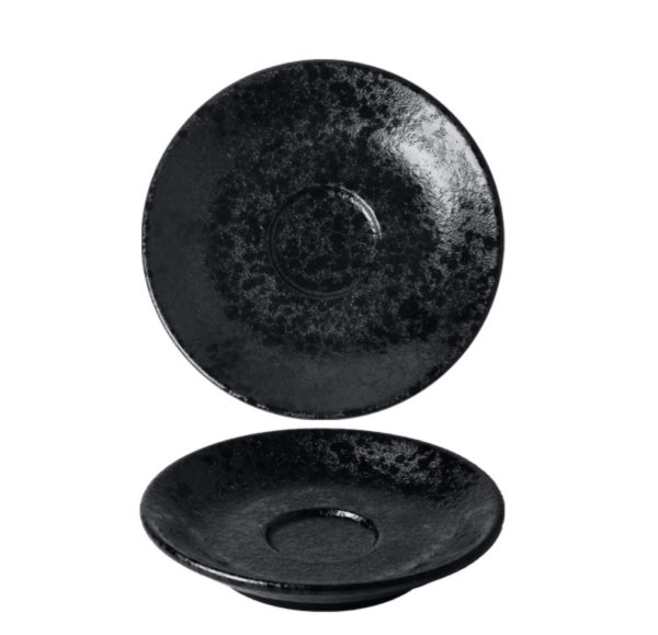 Nova Rain Black Espresso Saucer 12cm