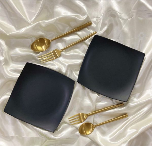 Nova Style Arc Square Plate 30 cm Matt Black