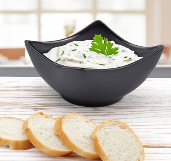 Nova Style Curved Square Soy Dish 7.5 cm Matt Black
