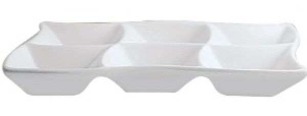 Nova Style Rectangular Wave Dish 6 Div 23 cm