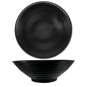 Nova Urban Texture Black Lined Salad Bowl 31cm