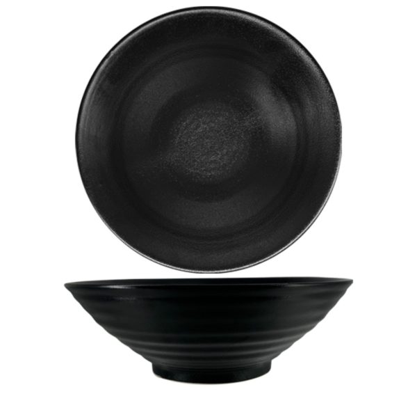 Nova Urban Texture Black Lined Salad Bowl 31cm