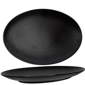 Nova Urban Texture Black Oval Plate 30 cm