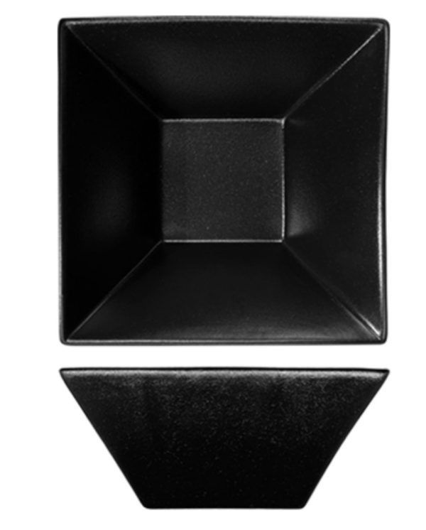 Nova Urban Texture Black Square Trumpet Bowl 18cm