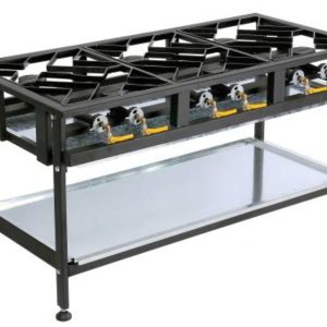 Boiling Table Gas – Commercial – 6 Burner Staggered