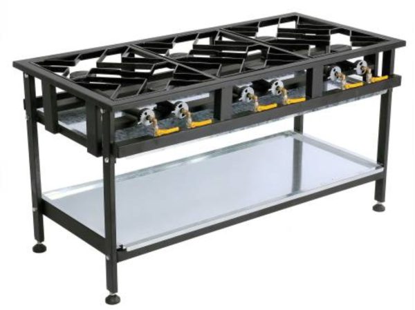 Boiling Table Gas – Commercial – 6 Burner Staggered