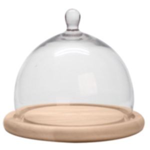 Cheese Dome 15X18 cm & Wooden Base