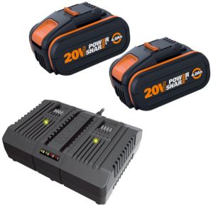 20V POWERSHARE 2x 4.0AH Battery & Dual Charger - KIT