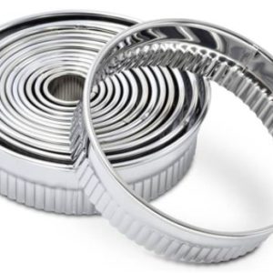 Round Cutter Set Fluted Stainless Steel 10pc