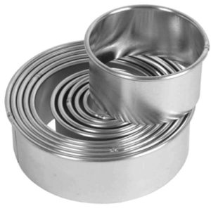 Round Cutter Set Plain Stainless Steel 10pc